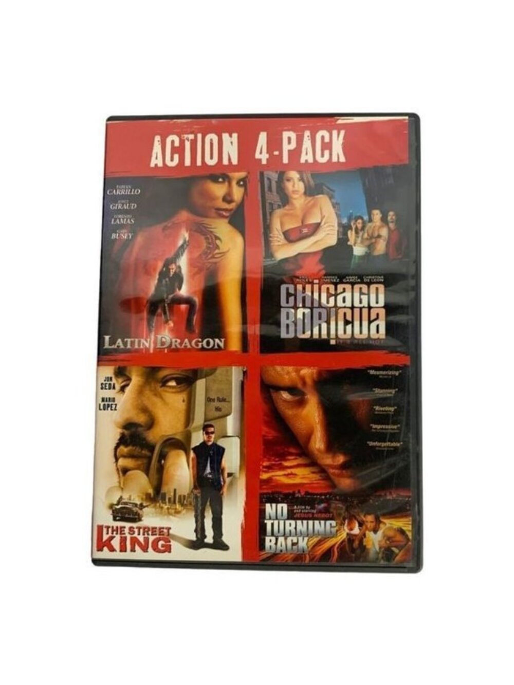 Action 4-Pack DVD Latin Dragon Chicago Boricua The Street King & No Turning Back